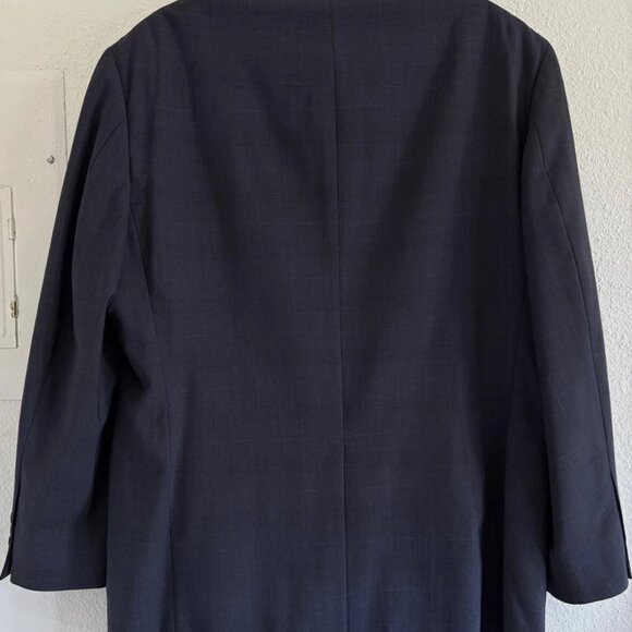 Brooks Brothers 346 Stretch Blazer Men’s 44R Navy Blue Suit Jacket Subtle Plaid - Picture 2 of 15